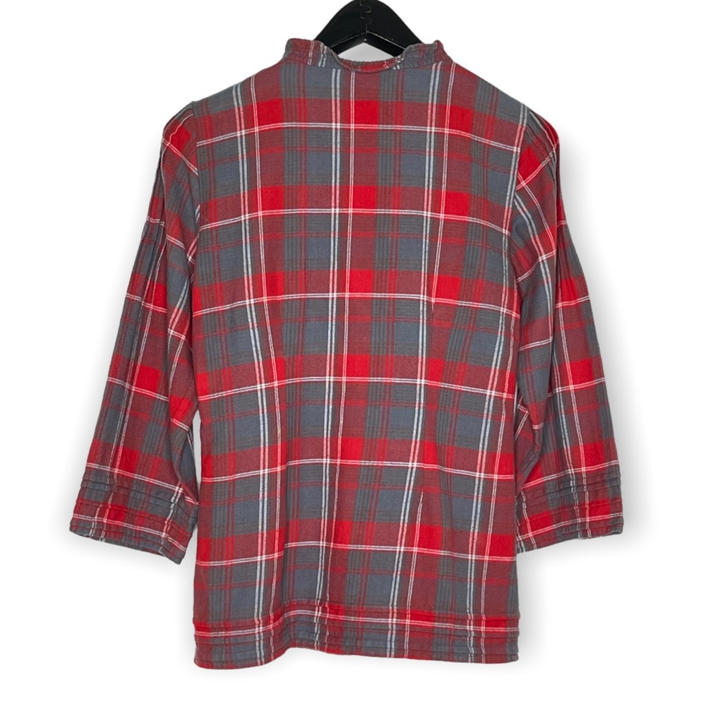 Sundance Red Plaid Cotton Flannel Button Down Top Size Small - Picture 2 of 10